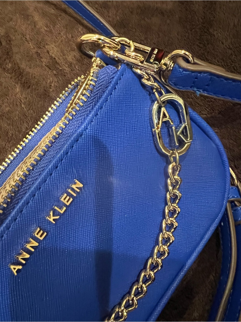Anne Klein Cobalt Blue Crossbody with Gold Accents